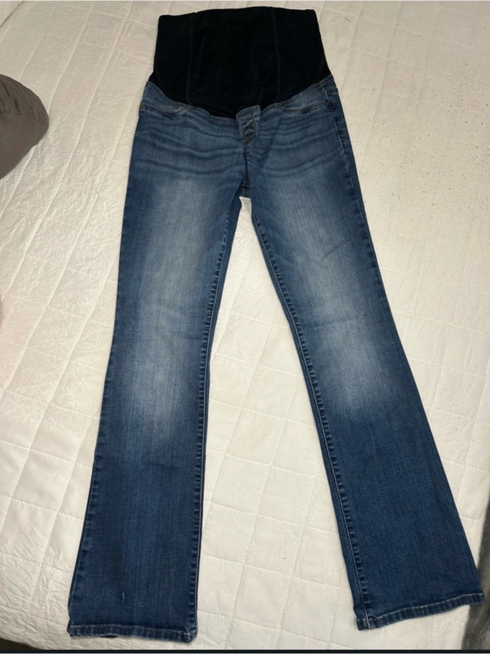 Isabel Maternity by Ingrid & Isabel Blue Flare Jeans with Black Panel
